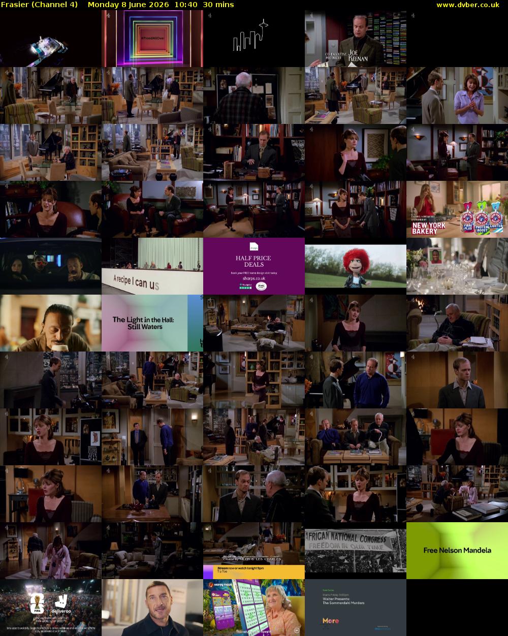 Frasier (Channel 4) Monday 8 June 2026 10:40 - 11:10