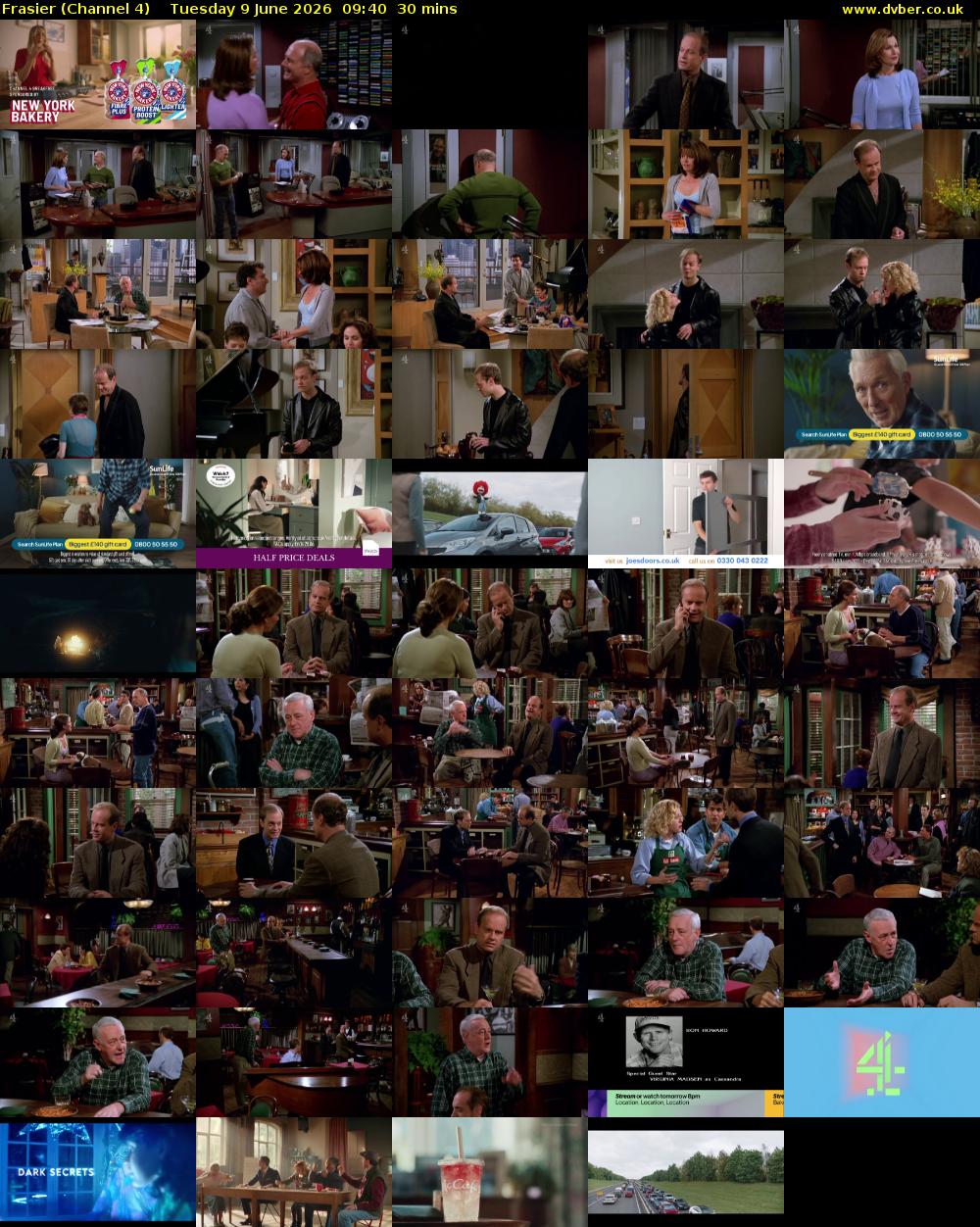 Frasier (Channel 4) Tuesday 9 June 2026 09:40 - 10:10