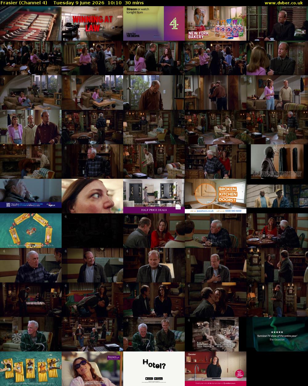 Frasier (Channel 4) Tuesday 9 June 2026 10:10 - 10:40