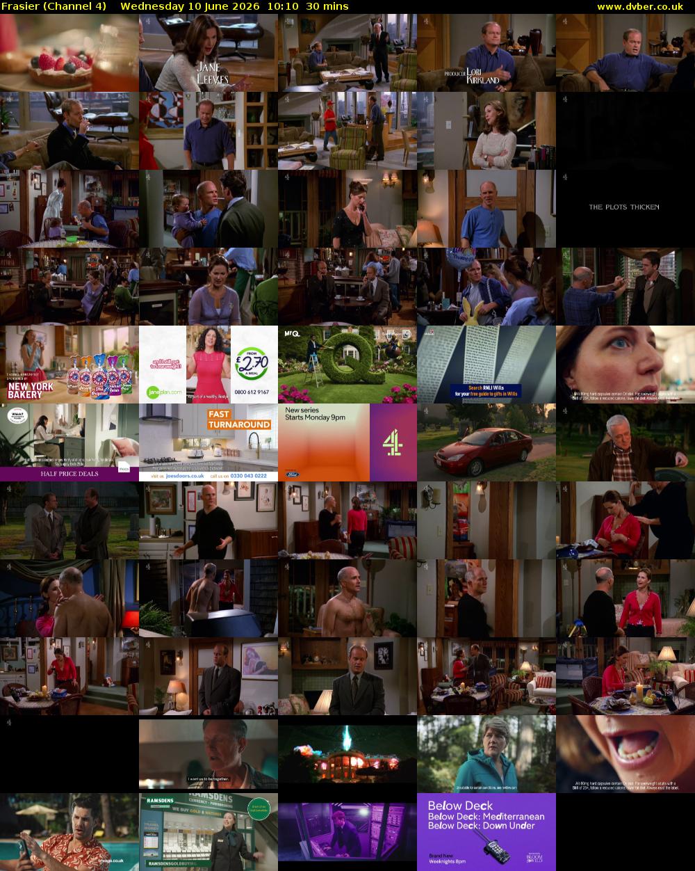 Frasier (Channel 4) Wednesday 10 June 2026 10:10 - 10:40