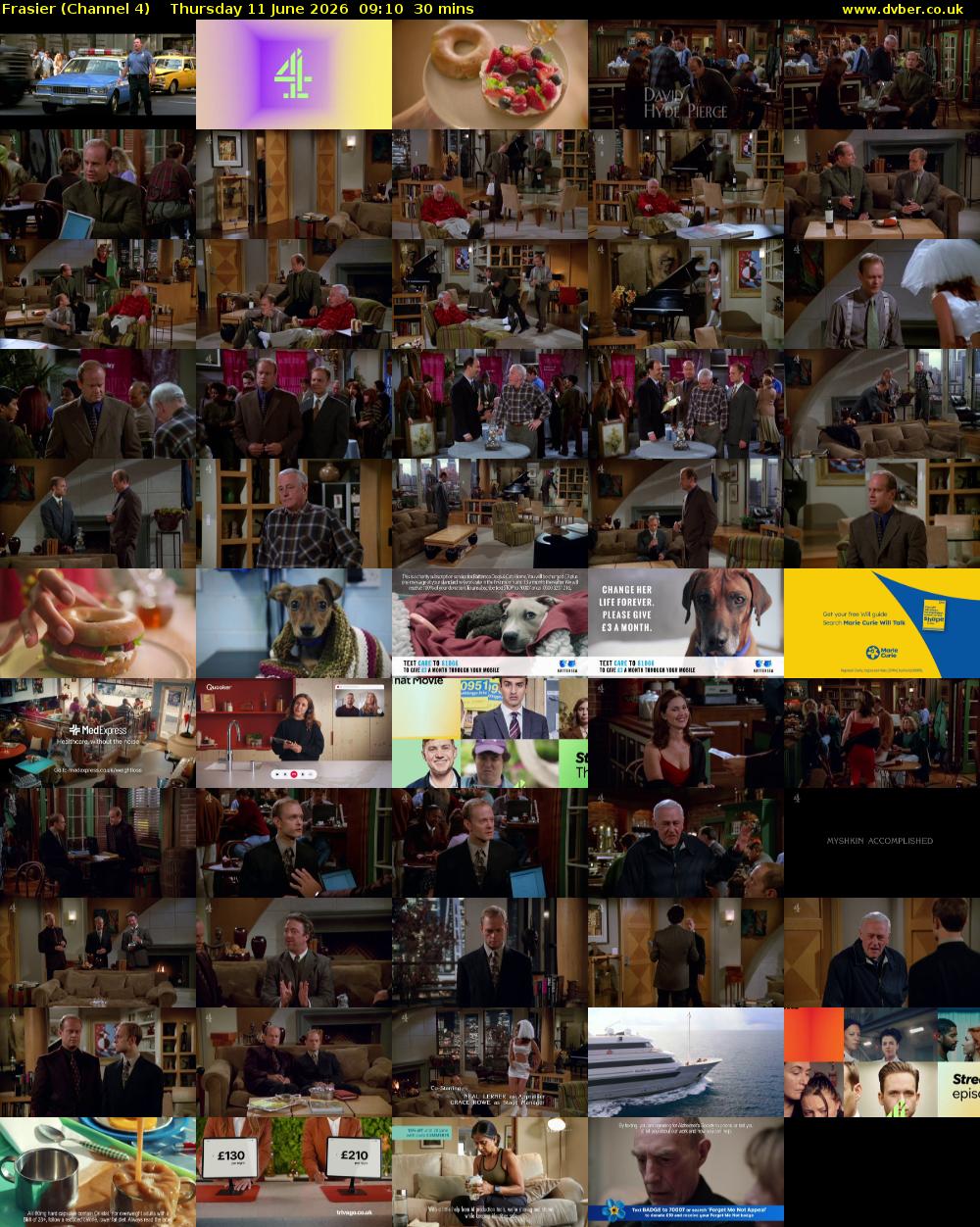 Frasier (Channel 4) Thursday 11 June 2026 09:10 - 09:40