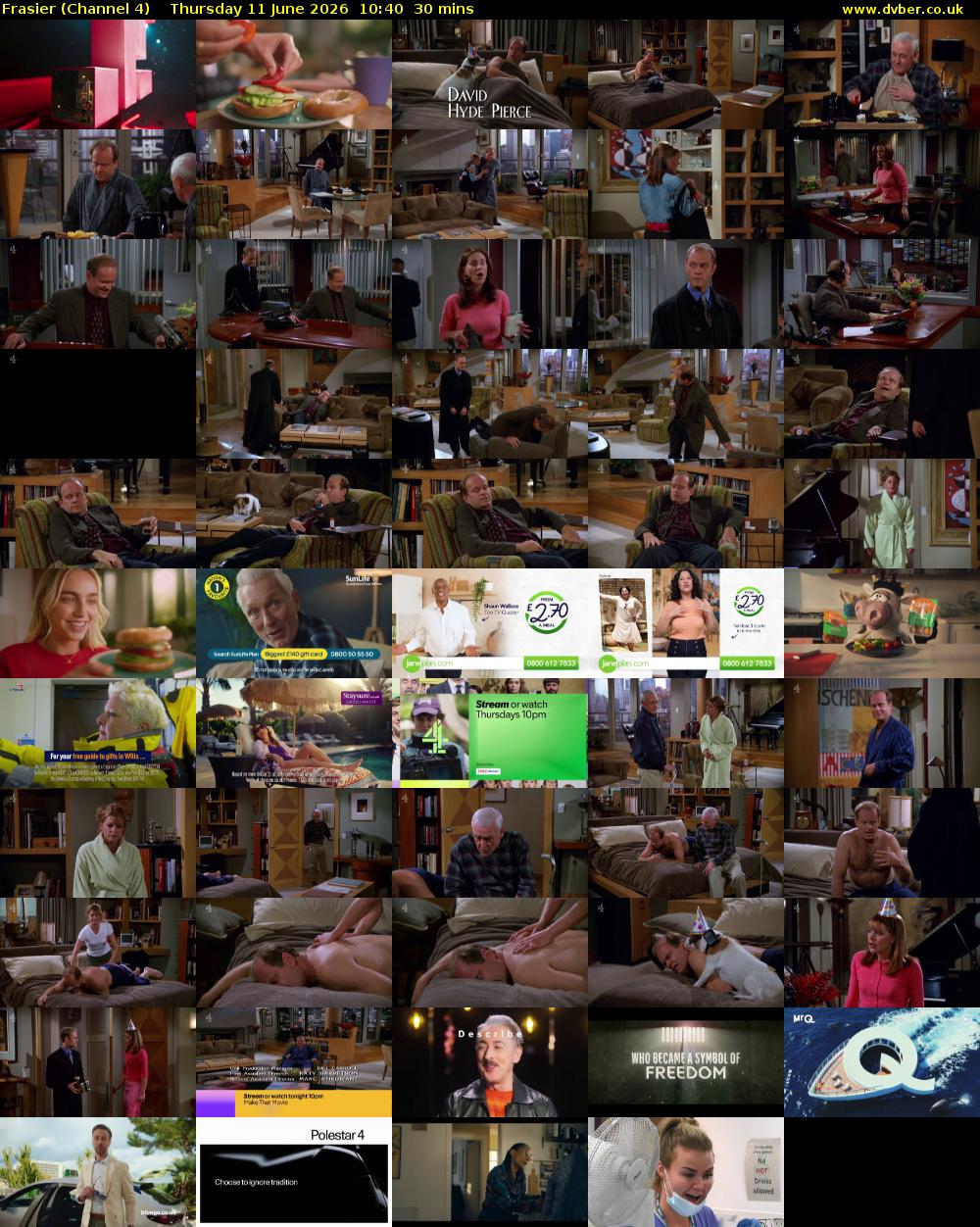 Frasier (Channel 4) Thursday 11 June 2026 10:40 - 11:10