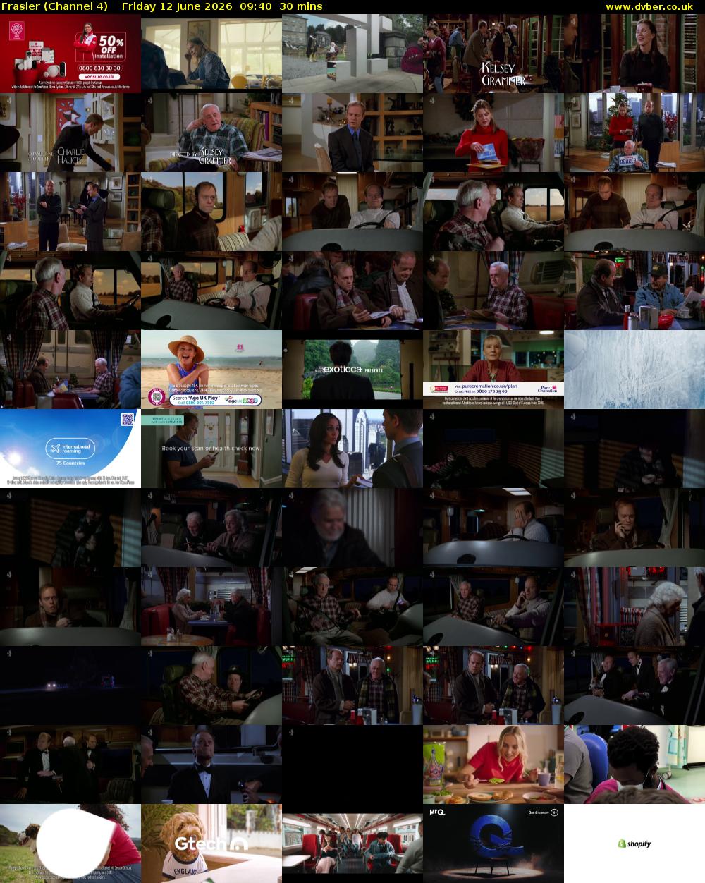 Frasier (Channel 4) Friday 12 June 2026 09:40 - 10:10