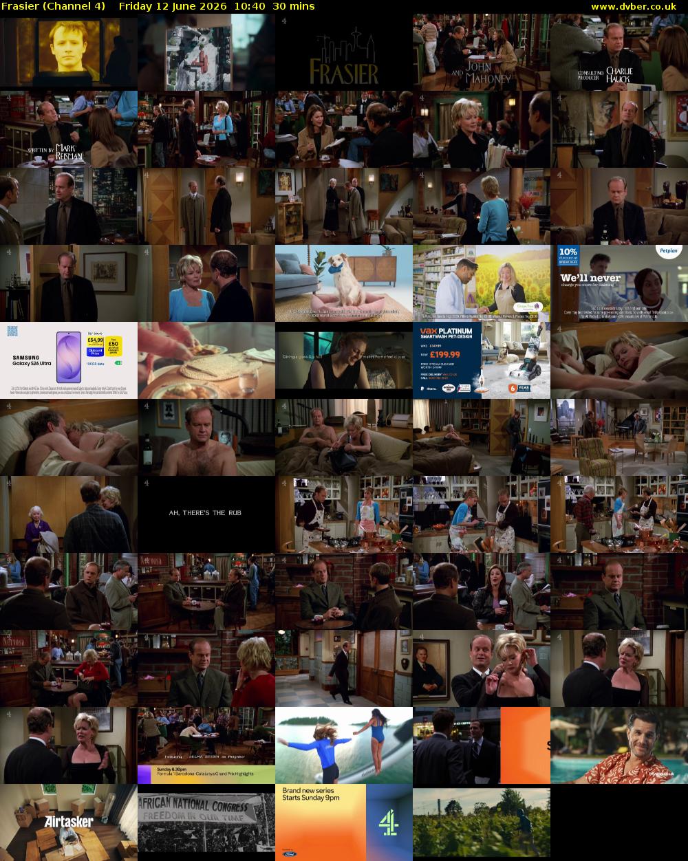 Frasier (Channel 4) Friday 12 June 2026 10:40 - 11:10