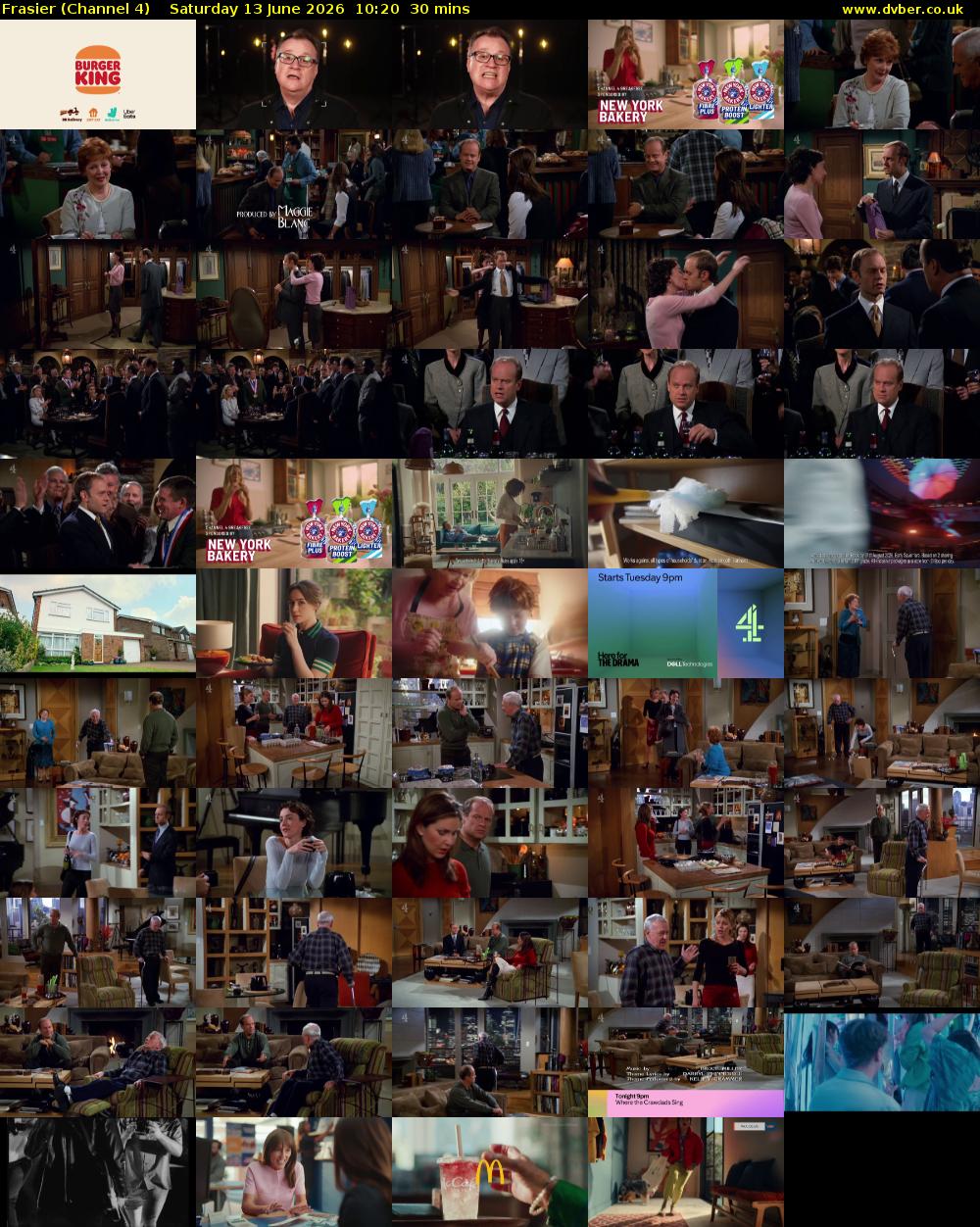 Frasier (Channel 4) Saturday 13 June 2026 10:20 - 10:50