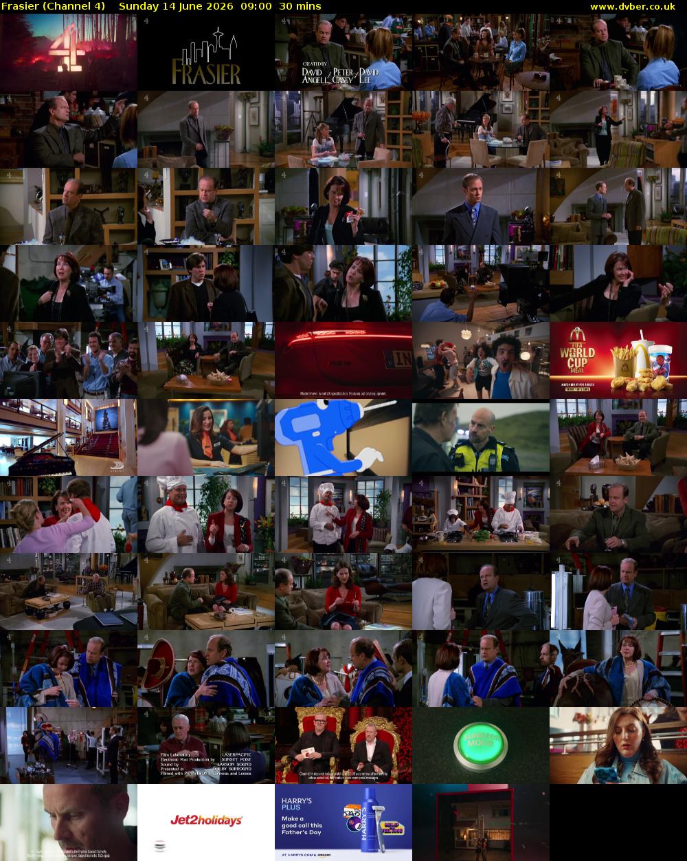 Frasier (Channel 4) Sunday 14 June 2026 09:00 - 09:30
