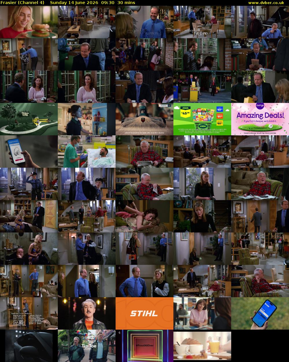 Frasier (Channel 4) Sunday 14 June 2026 09:30 - 10:00