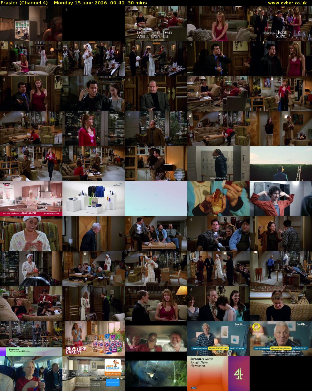 Frasier (Channel 4) Monday 15 June 2026 09:40 - 10:10