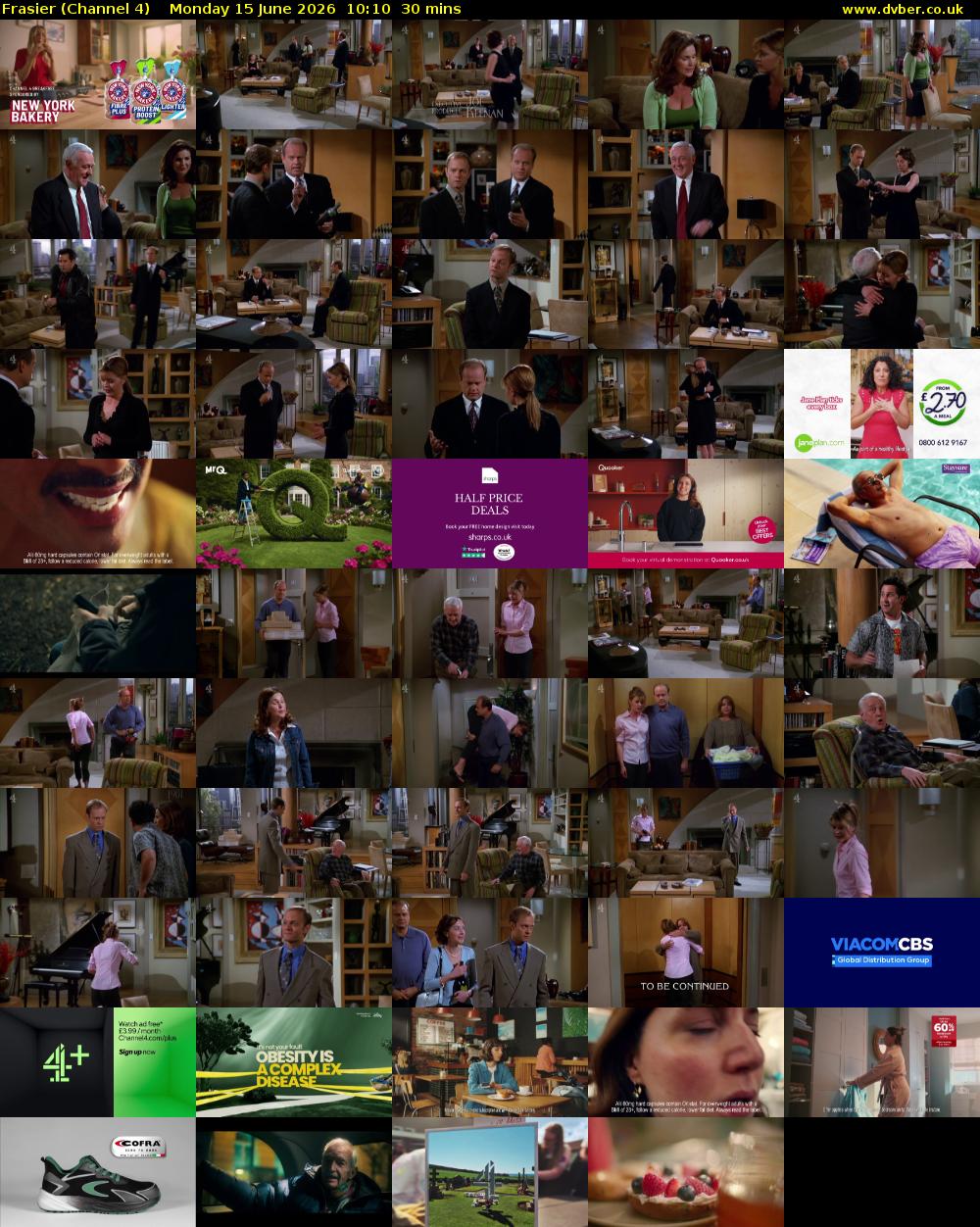 Frasier (Channel 4) Monday 15 June 2026 10:10 - 10:40