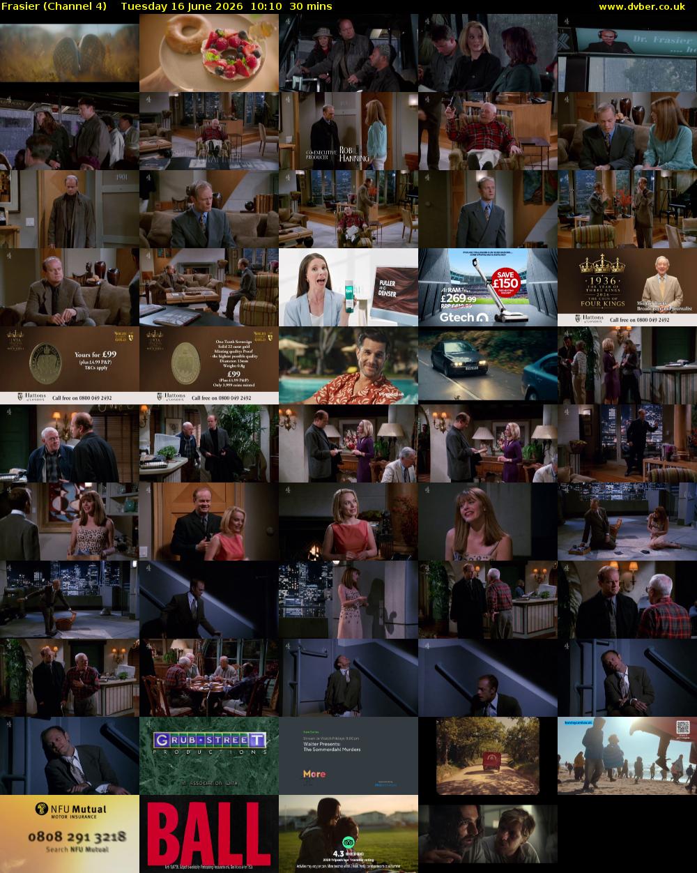 Frasier (Channel 4) Tuesday 16 June 2026 10:10 - 10:40