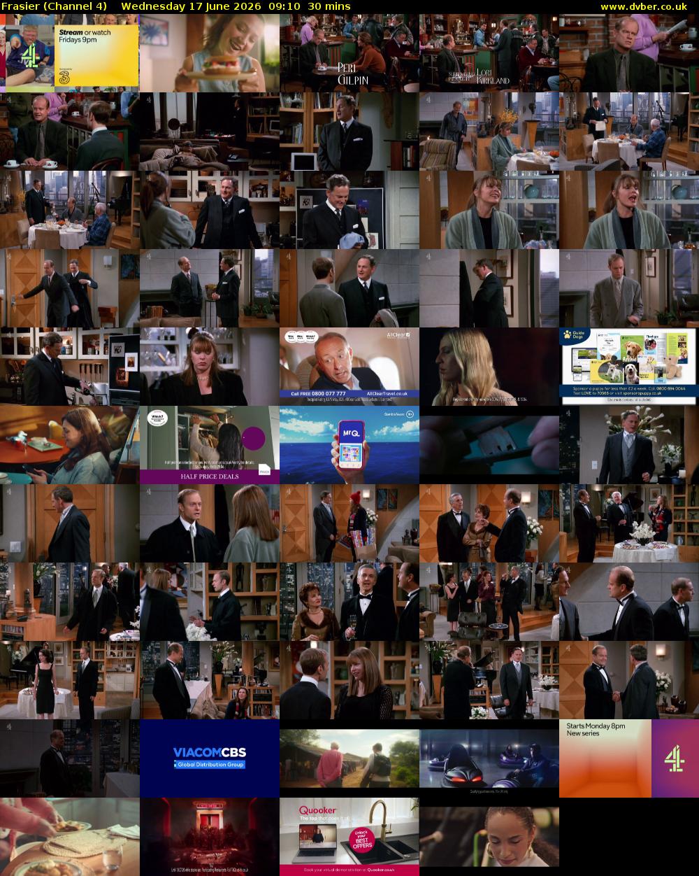 Frasier (Channel 4) Wednesday 17 June 2026 09:10 - 09:40