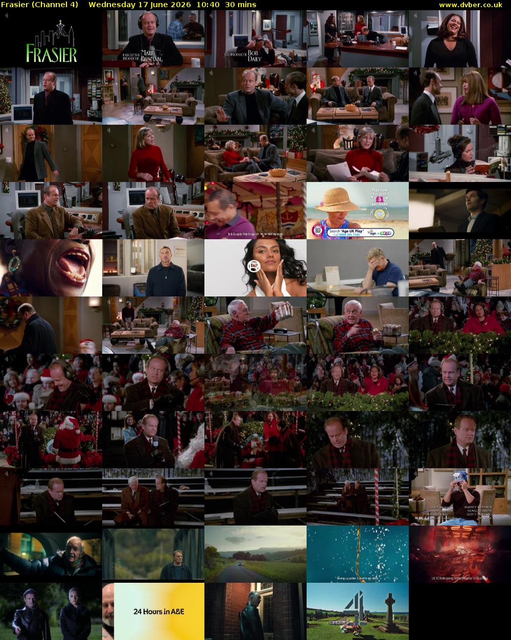 Frasier (Channel 4) Wednesday 17 June 2026 10:40 - 11:10