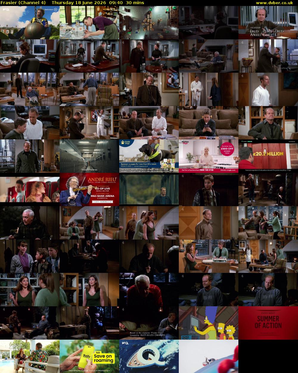 Frasier (Channel 4) Thursday 18 June 2026 09:40 - 10:10
