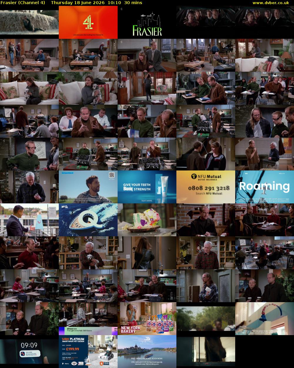 Frasier (Channel 4) Thursday 18 June 2026 10:10 - 10:40