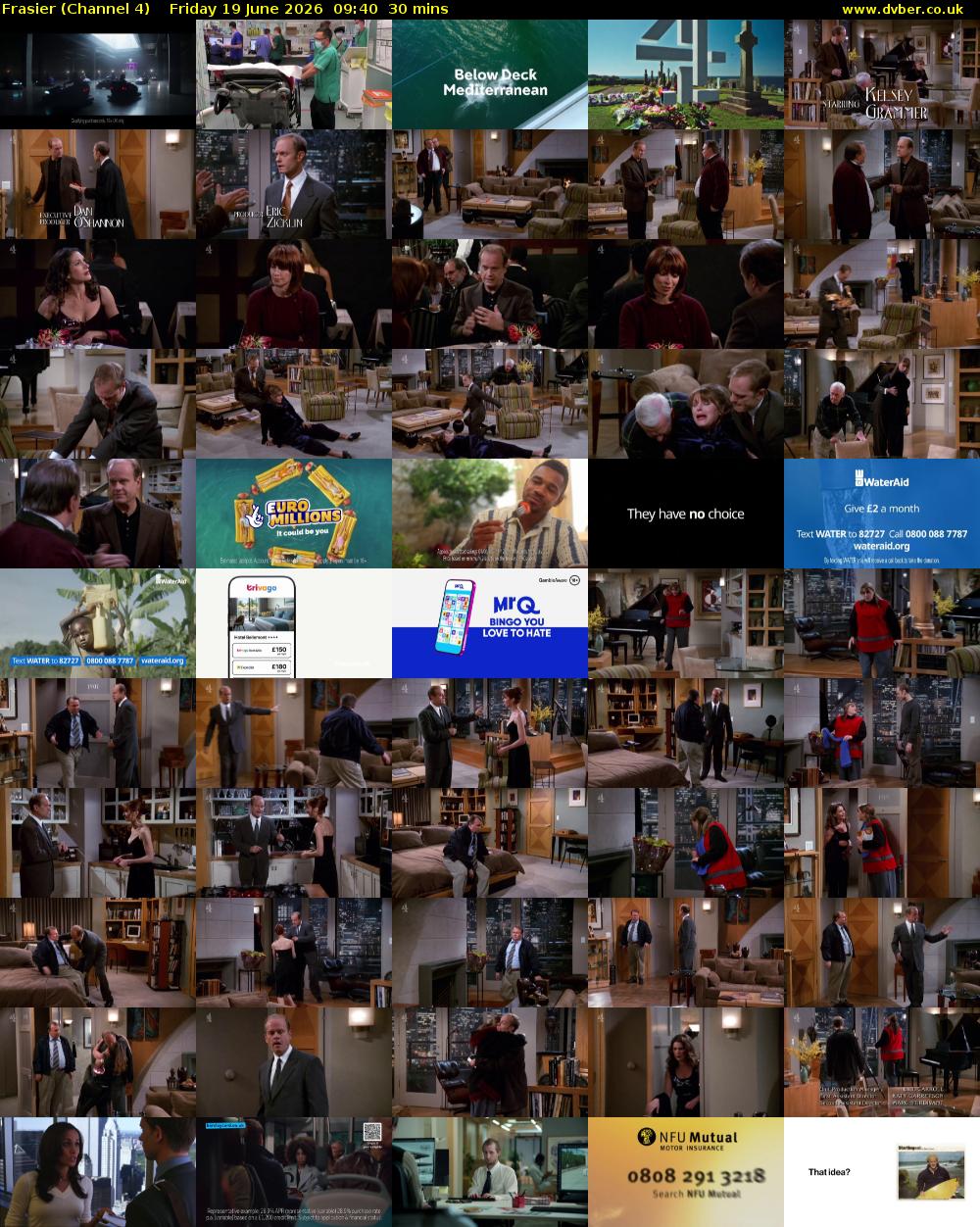 Frasier (Channel 4) Friday 19 June 2026 09:40 - 10:10