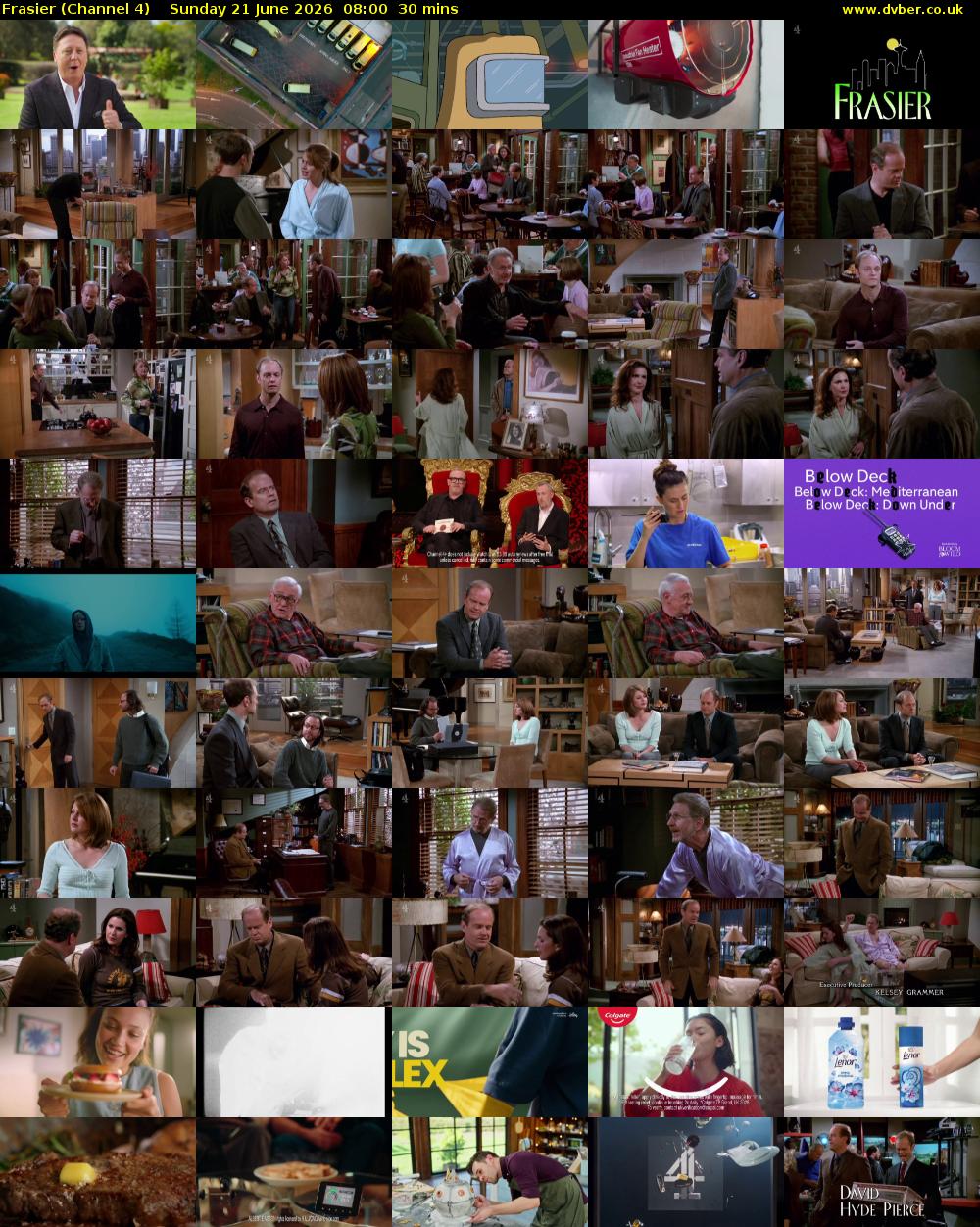 Frasier (Channel 4) Sunday 21 June 2026 08:00 - 08:30