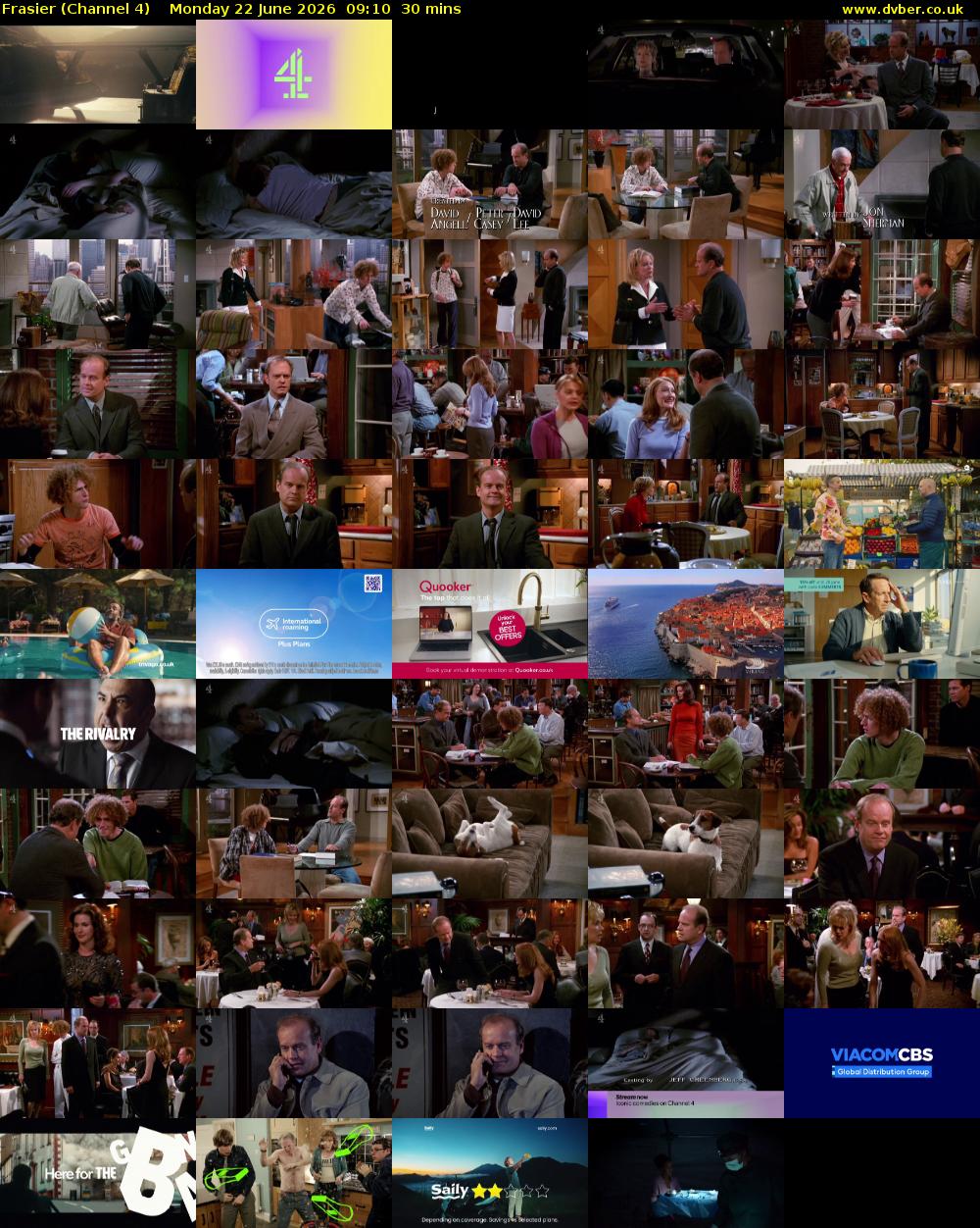 Frasier (Channel 4) Monday 22 June 2026 09:10 - 09:40