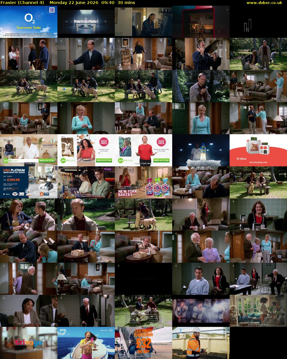 Frasier (Channel 4) Monday 22 June 2026 09:40 - 10:10