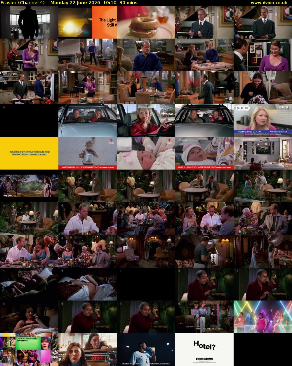 Frasier (Channel 4) Monday 22 June 2026 10:10 - 10:40