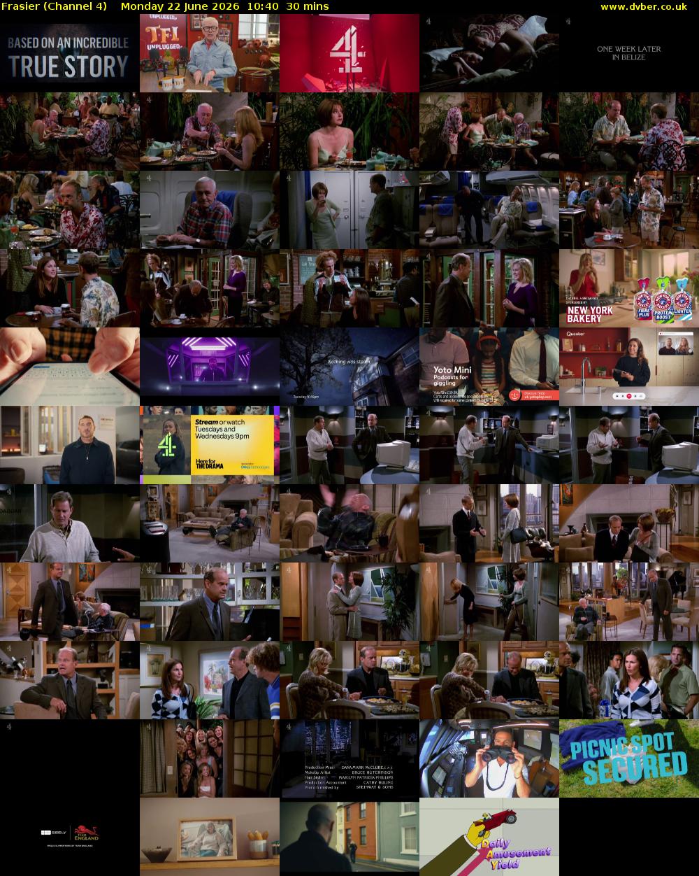 Frasier (Channel 4) Monday 22 June 2026 10:40 - 11:10