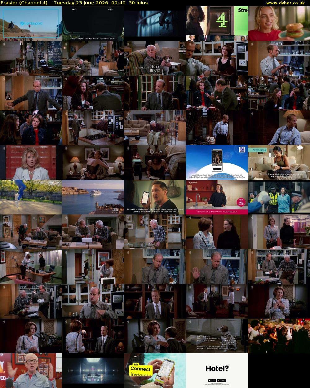 Frasier (Channel 4) Tuesday 23 June 2026 09:40 - 10:10