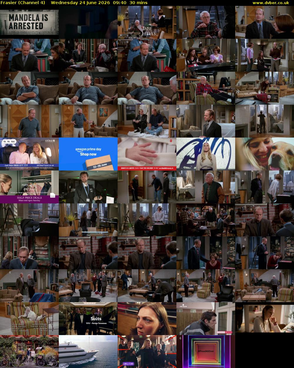 Frasier (Channel 4) Wednesday 24 June 2026 09:40 - 10:10