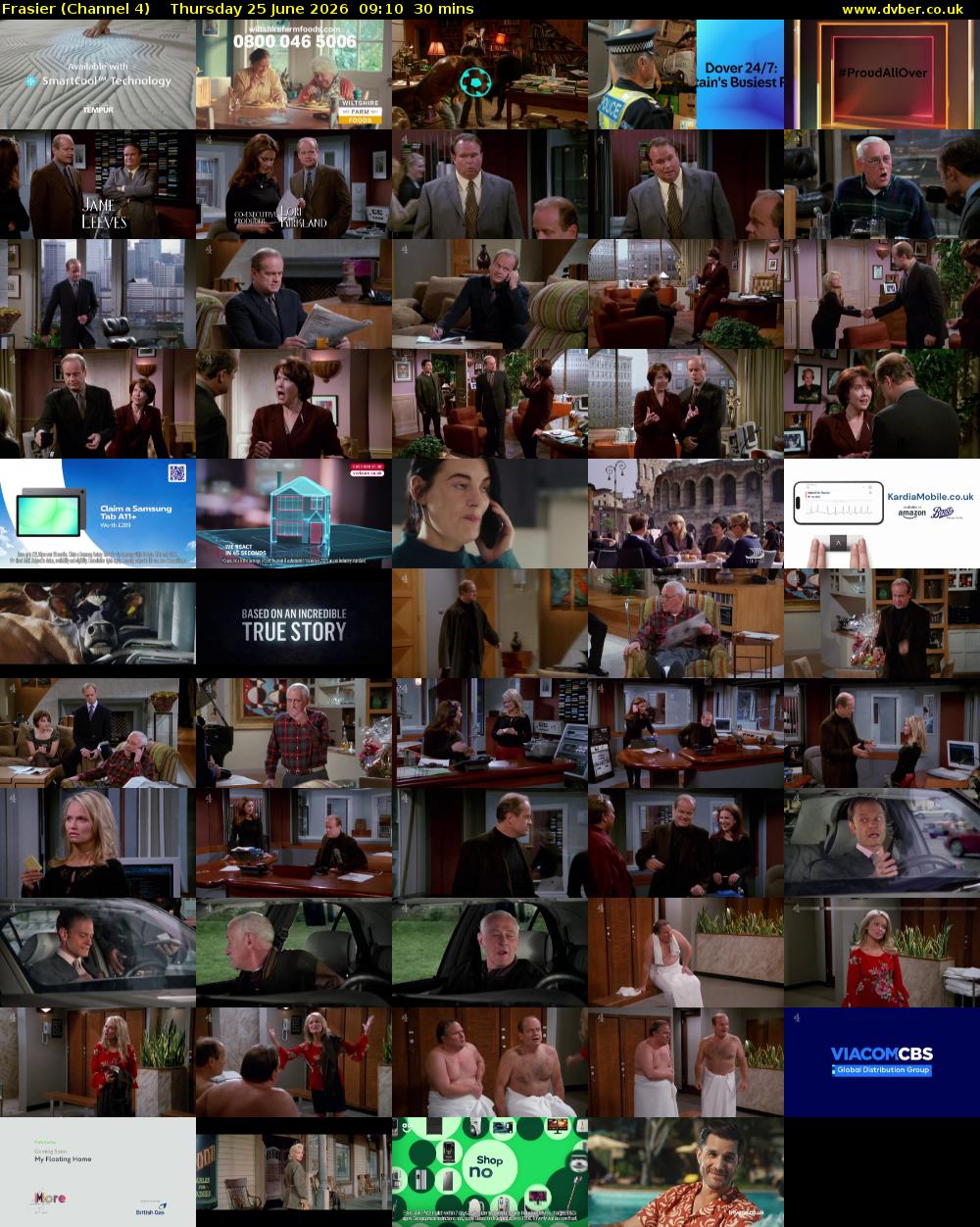 Frasier (Channel 4) Thursday 25 June 2026 09:10 - 09:40