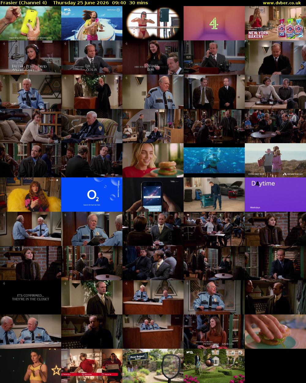 Frasier (Channel 4) Thursday 25 June 2026 09:40 - 10:10