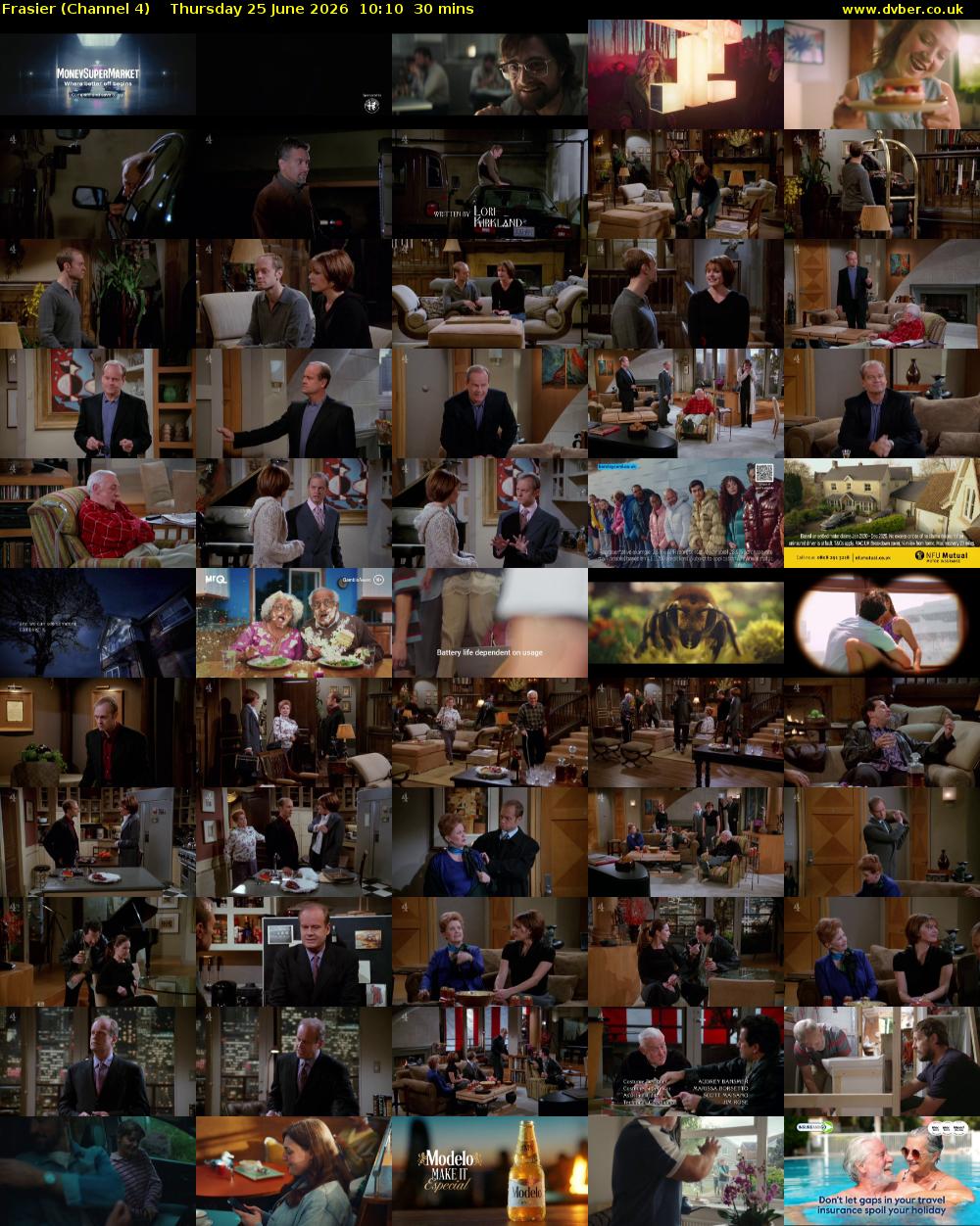 Frasier (Channel 4) Thursday 25 June 2026 10:10 - 10:40
