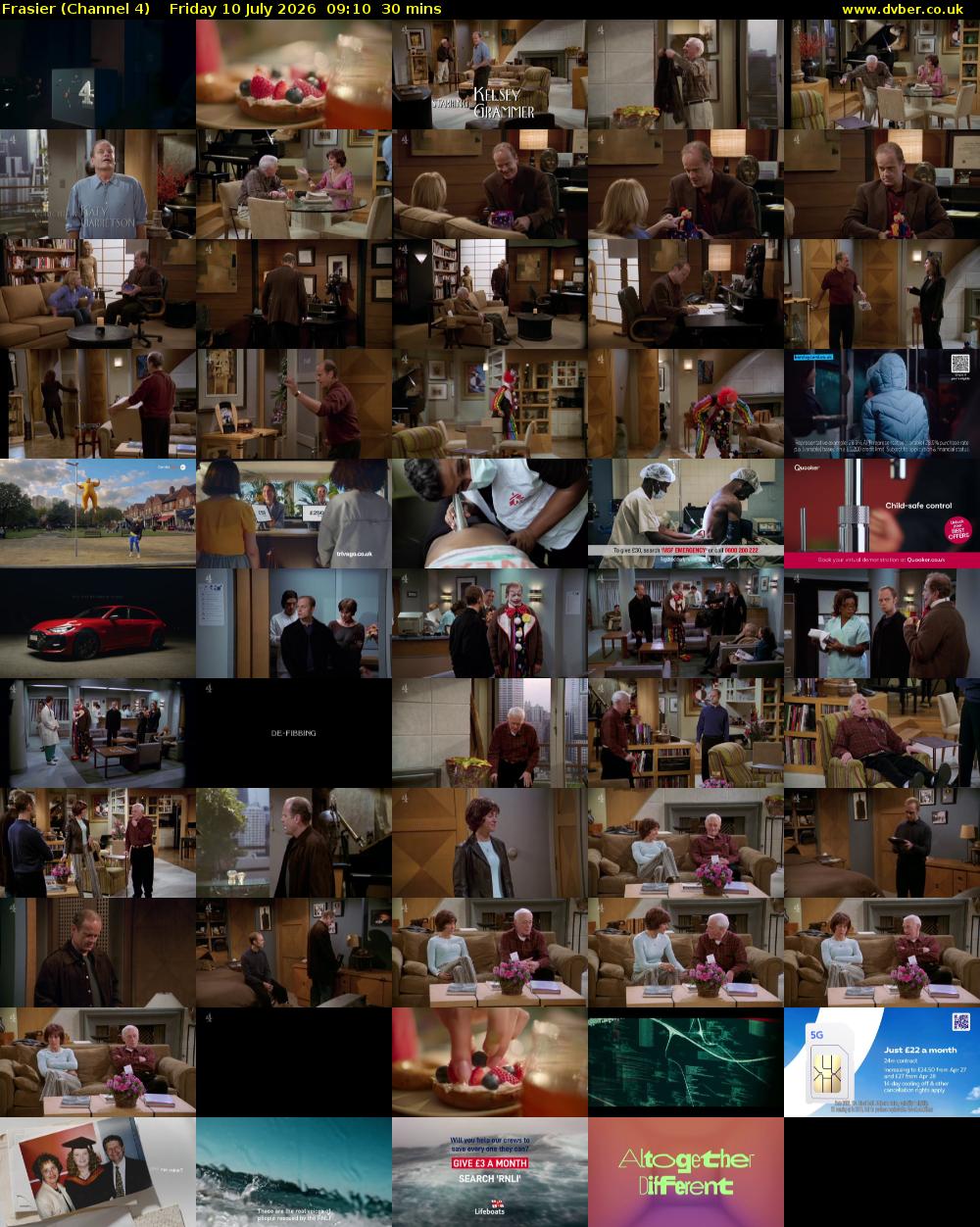 Frasier (Channel 4) Friday 10 July 2026 09:10 - 09:40