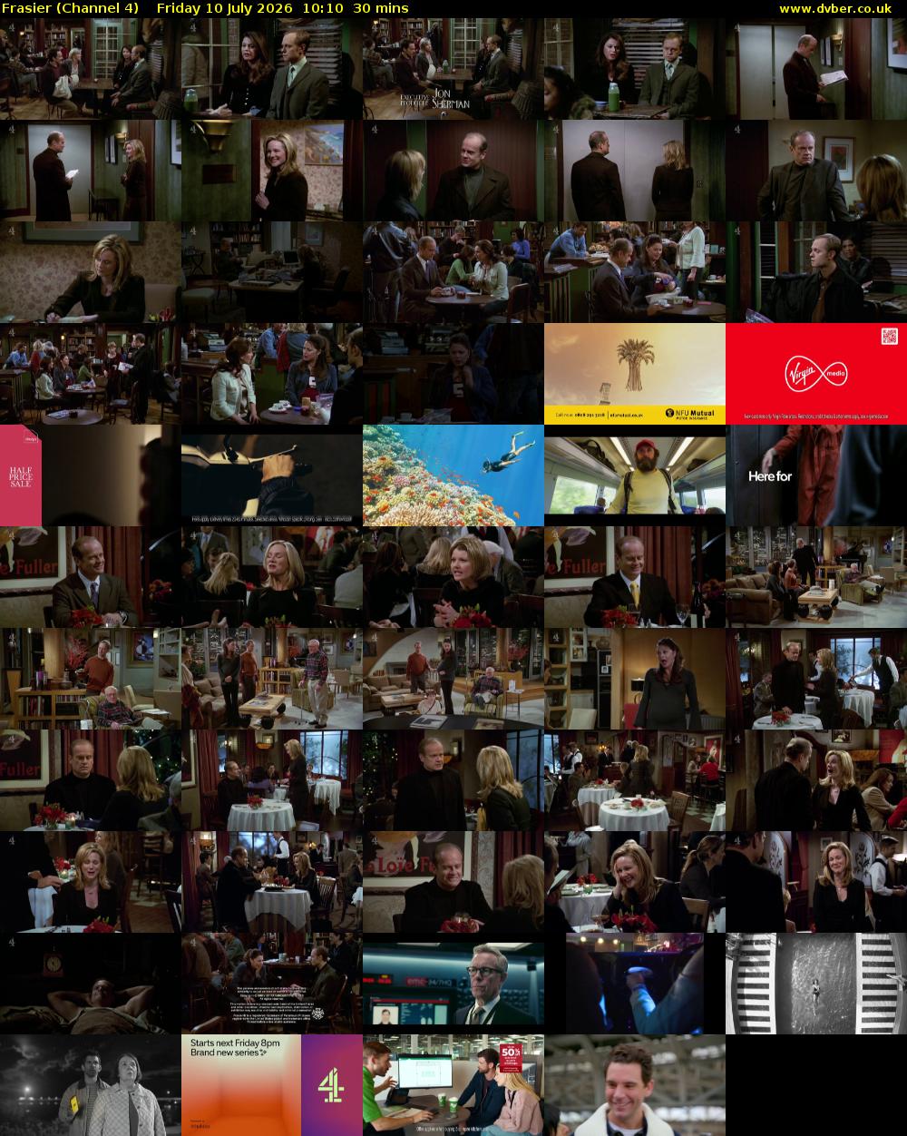 Frasier (Channel 4) Friday 10 July 2026 10:10 - 10:40