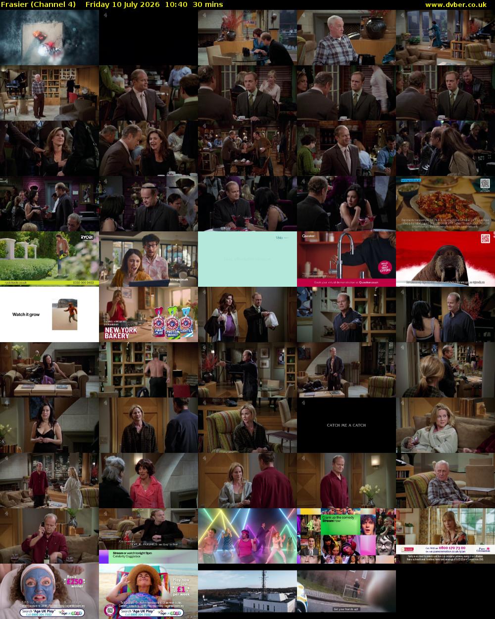 Frasier (Channel 4) Friday 10 July 2026 10:40 - 11:10