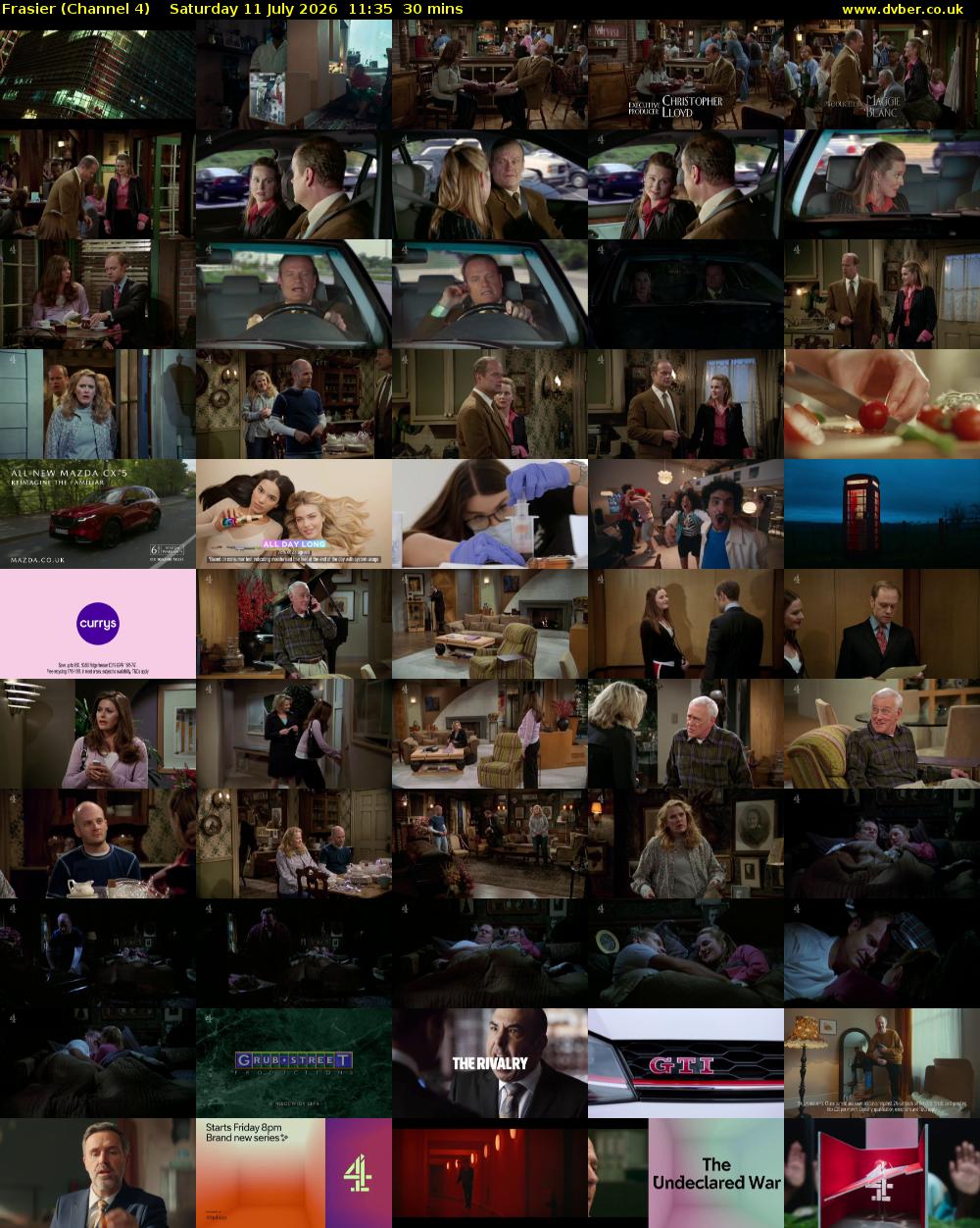 Frasier (Channel 4) Saturday 11 July 2026 11:35 - 12:05