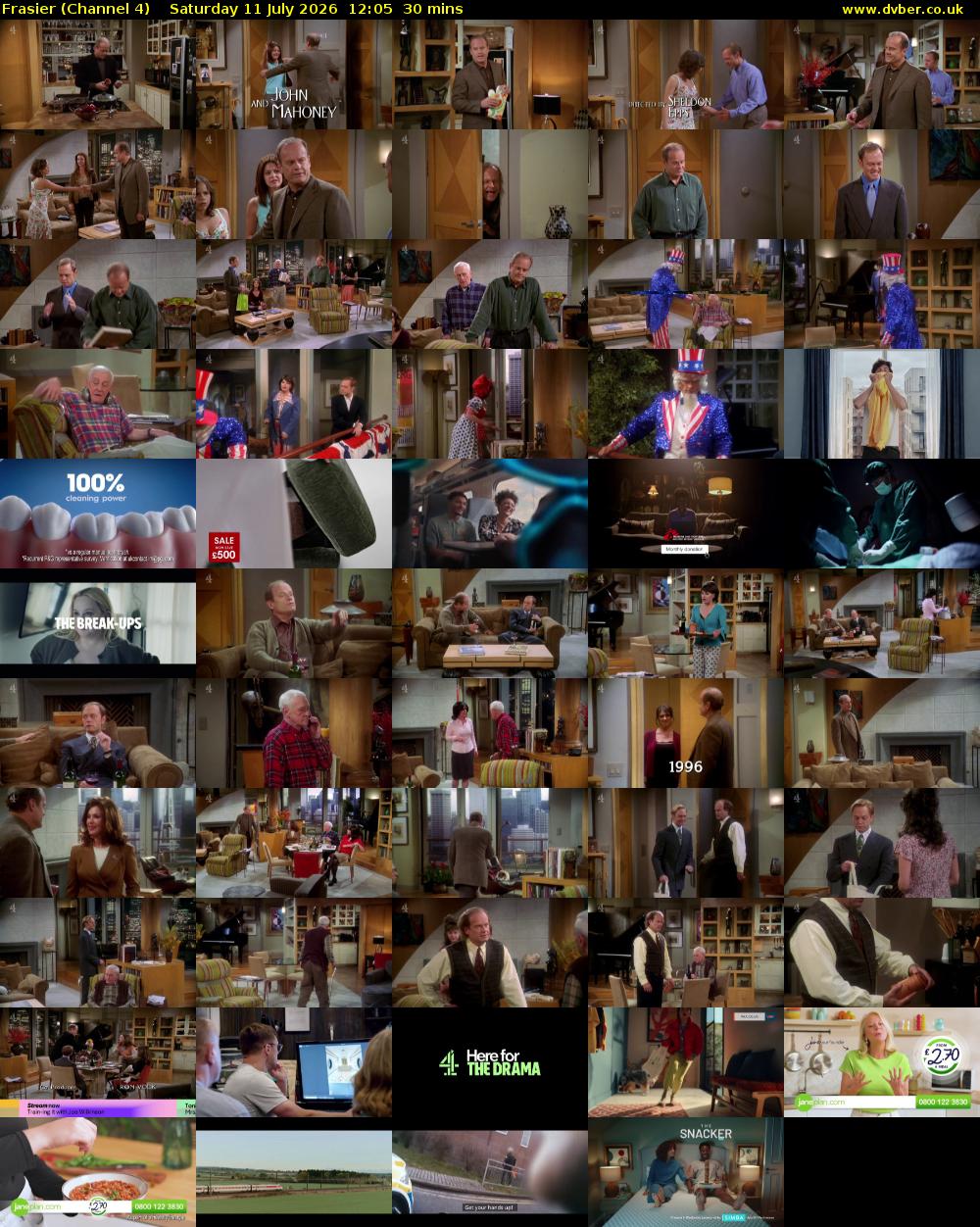 Frasier (Channel 4) Saturday 11 July 2026 12:05 - 12:35