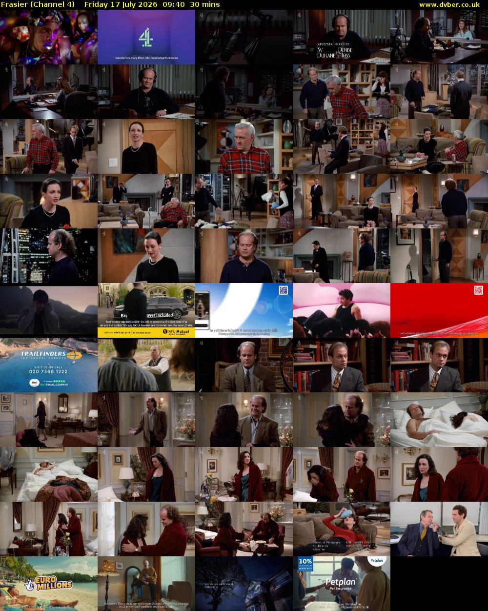 Frasier (Channel 4) Friday 17 July 2026 09:40 - 10:10