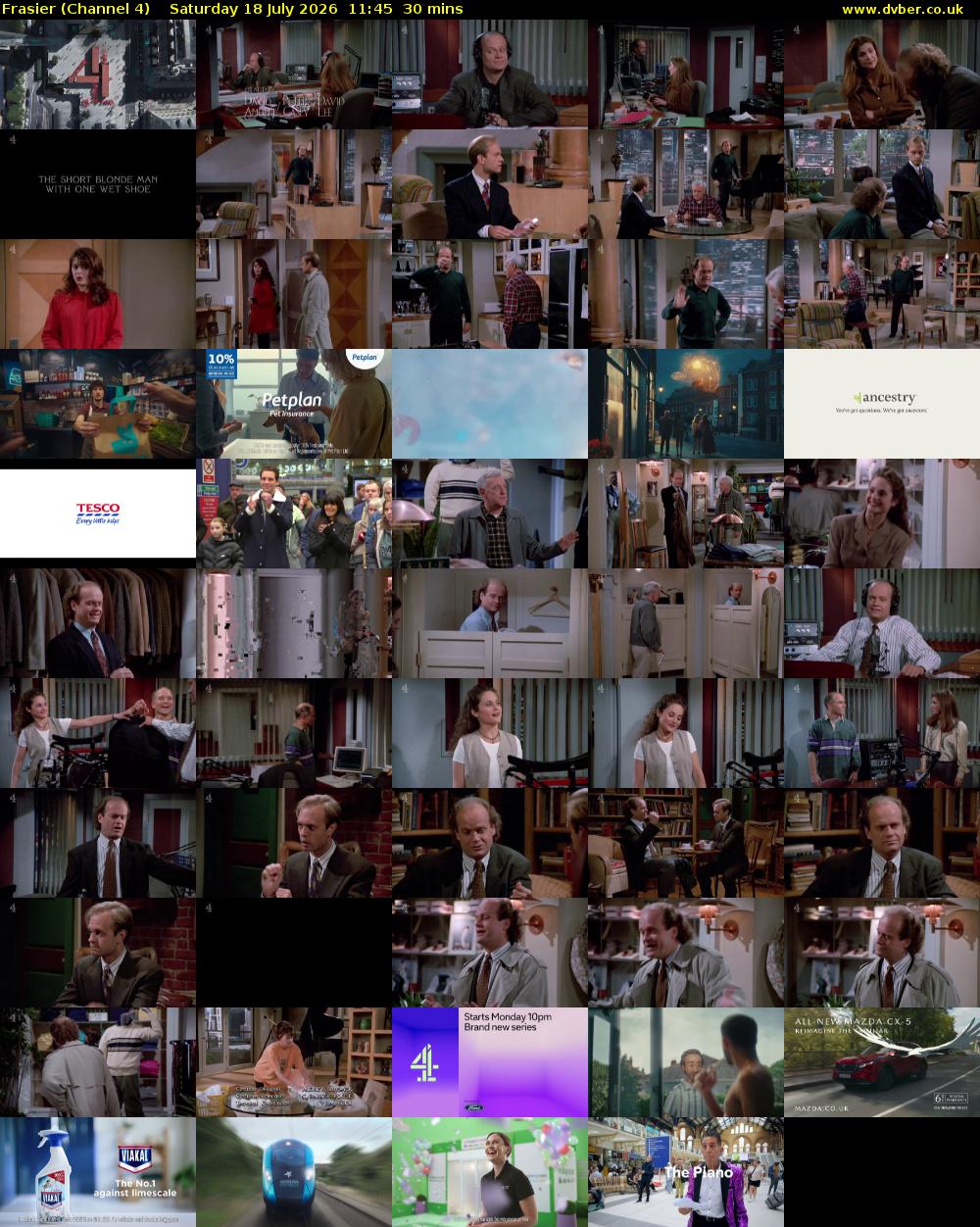 Frasier (Channel 4) Saturday 18 July 2026 11:45 - 12:15