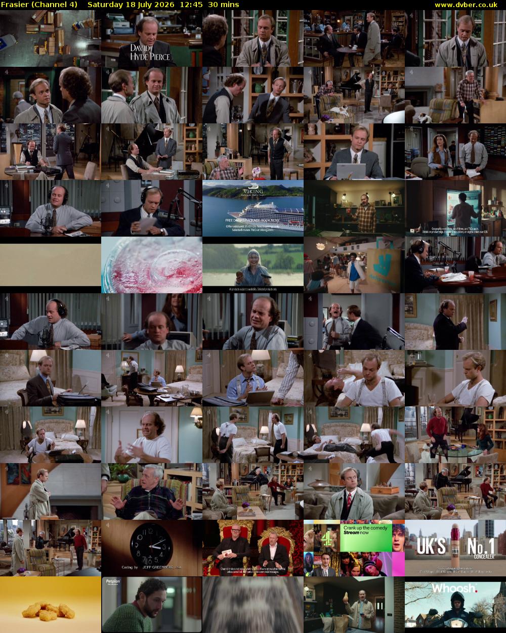 Frasier (Channel 4) Saturday 18 July 2026 12:45 - 13:15