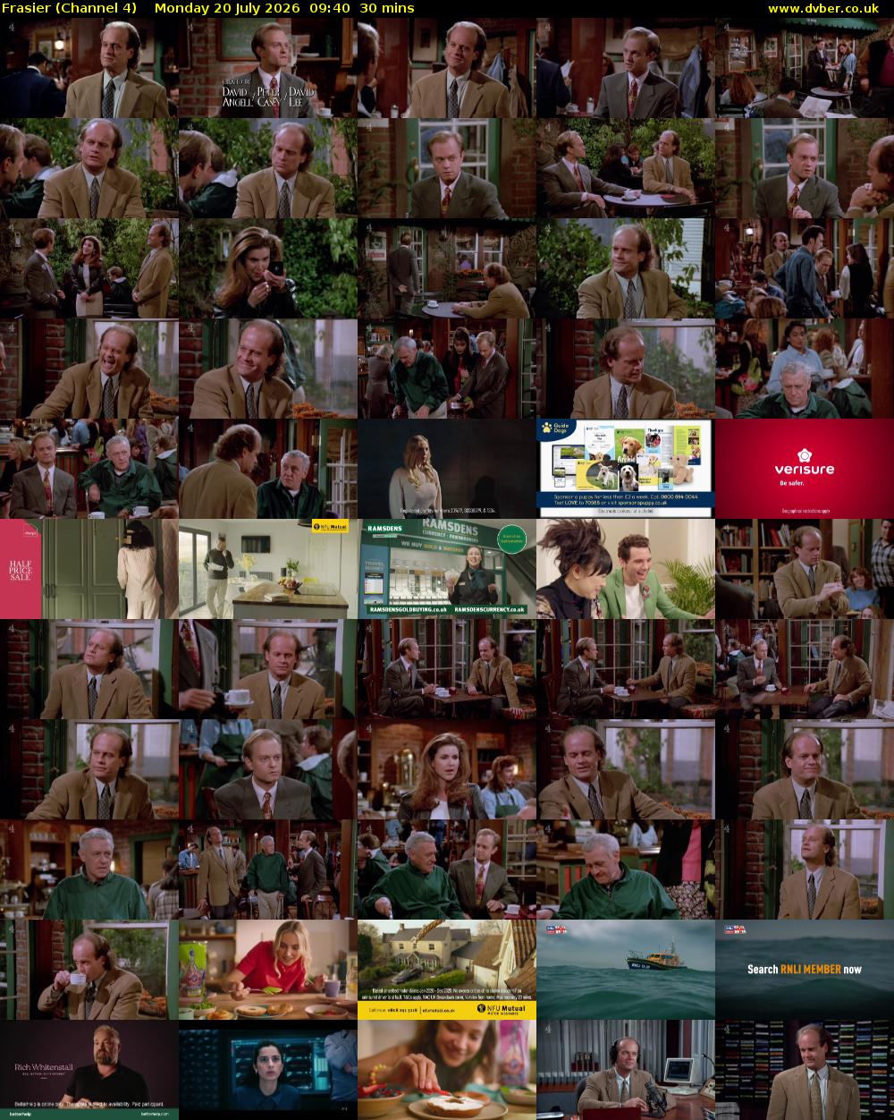 Frasier (Channel 4) Monday 20 July 2026 09:40 - 10:10