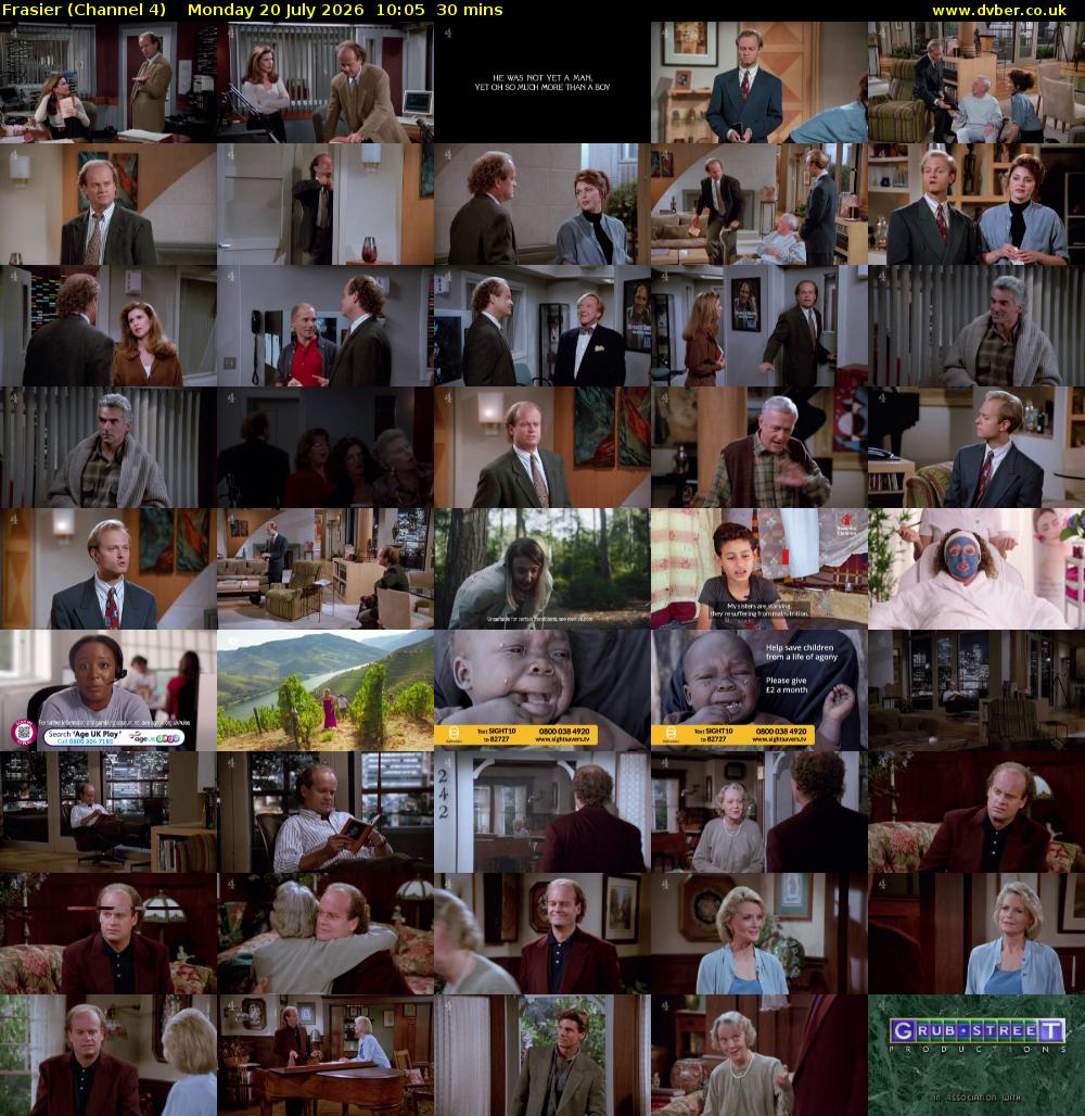 Frasier (Channel 4) Monday 20 July 2026 10:05 - 10:35