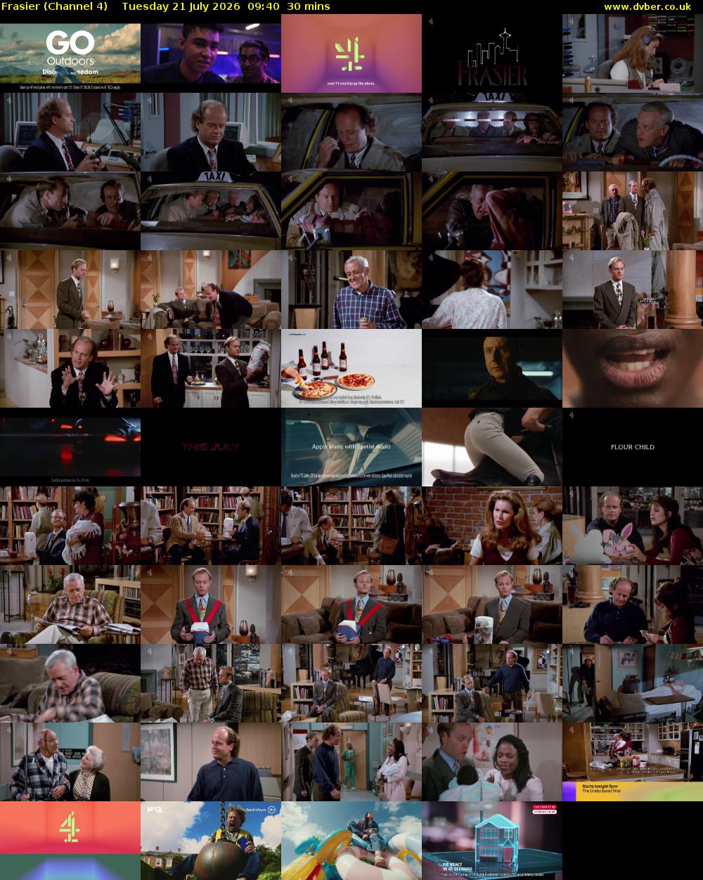 Frasier (Channel 4) Tuesday 21 July 2026 09:40 - 10:10