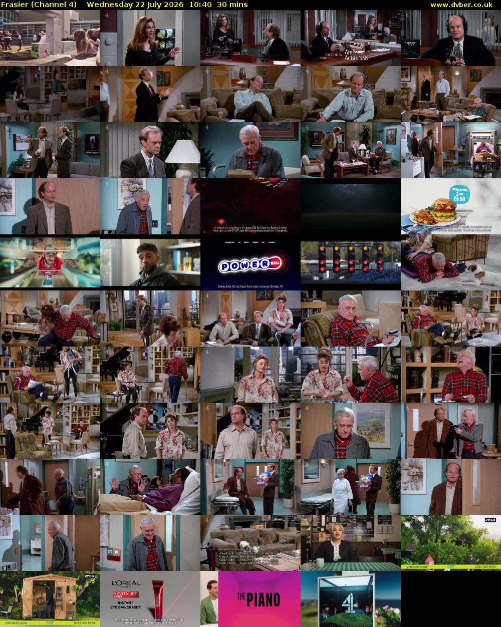 Frasier (Channel 4) Wednesday 22 July 2026 10:40 - 11:10