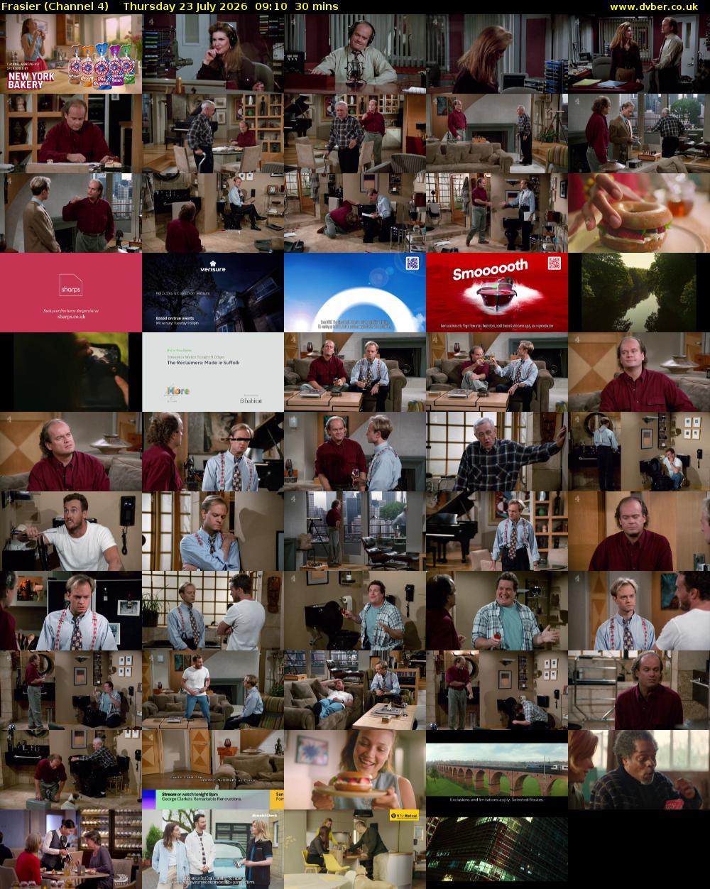 Frasier (Channel 4) Thursday 23 July 2026 09:10 - 09:40