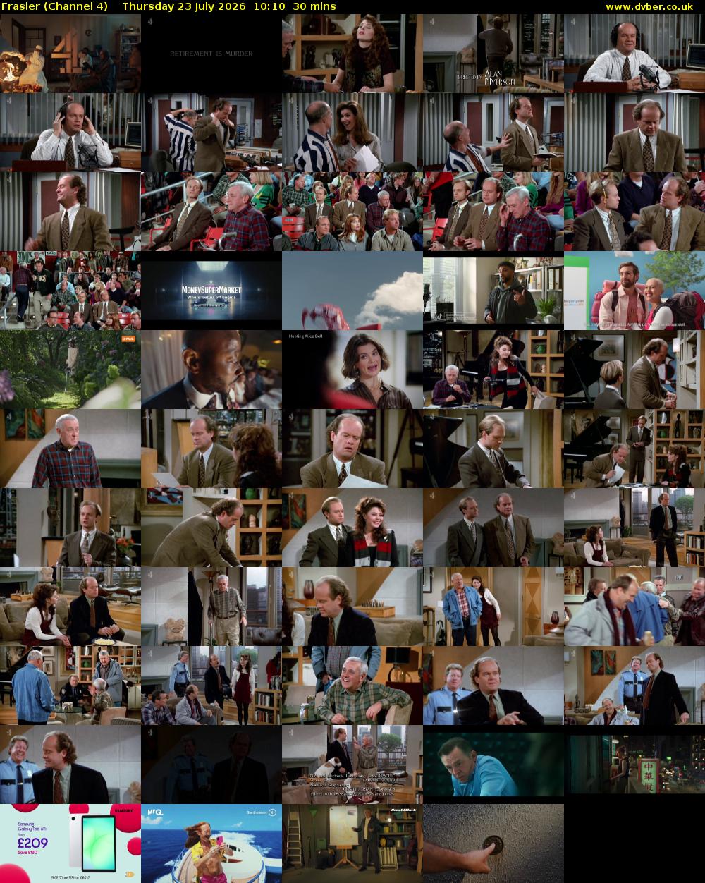 Frasier (Channel 4) Thursday 23 July 2026 10:10 - 10:40