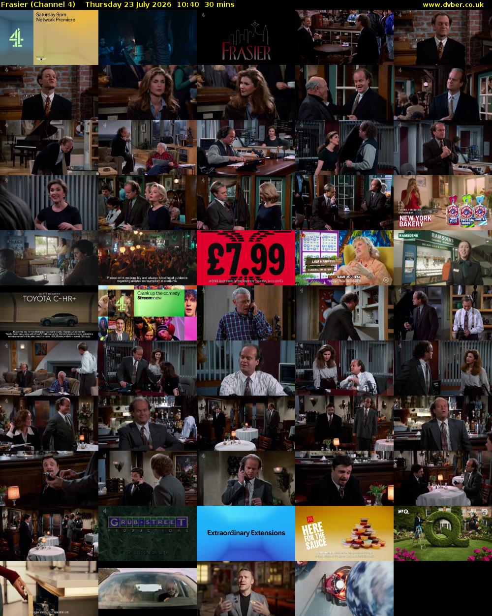 Frasier (Channel 4) Thursday 23 July 2026 10:40 - 11:10