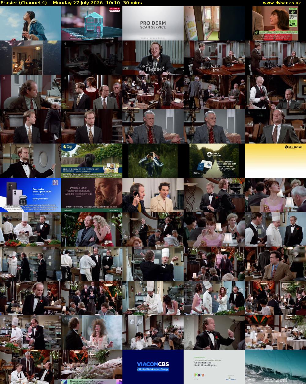 Frasier (Channel 4) Monday 27 July 2026 10:10 - 10:40