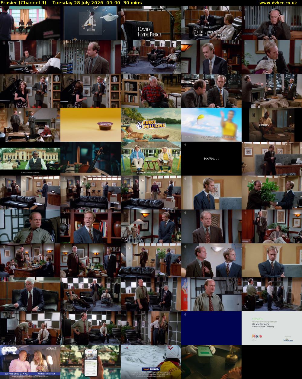 Frasier (Channel 4) Tuesday 28 July 2026 09:40 - 10:10