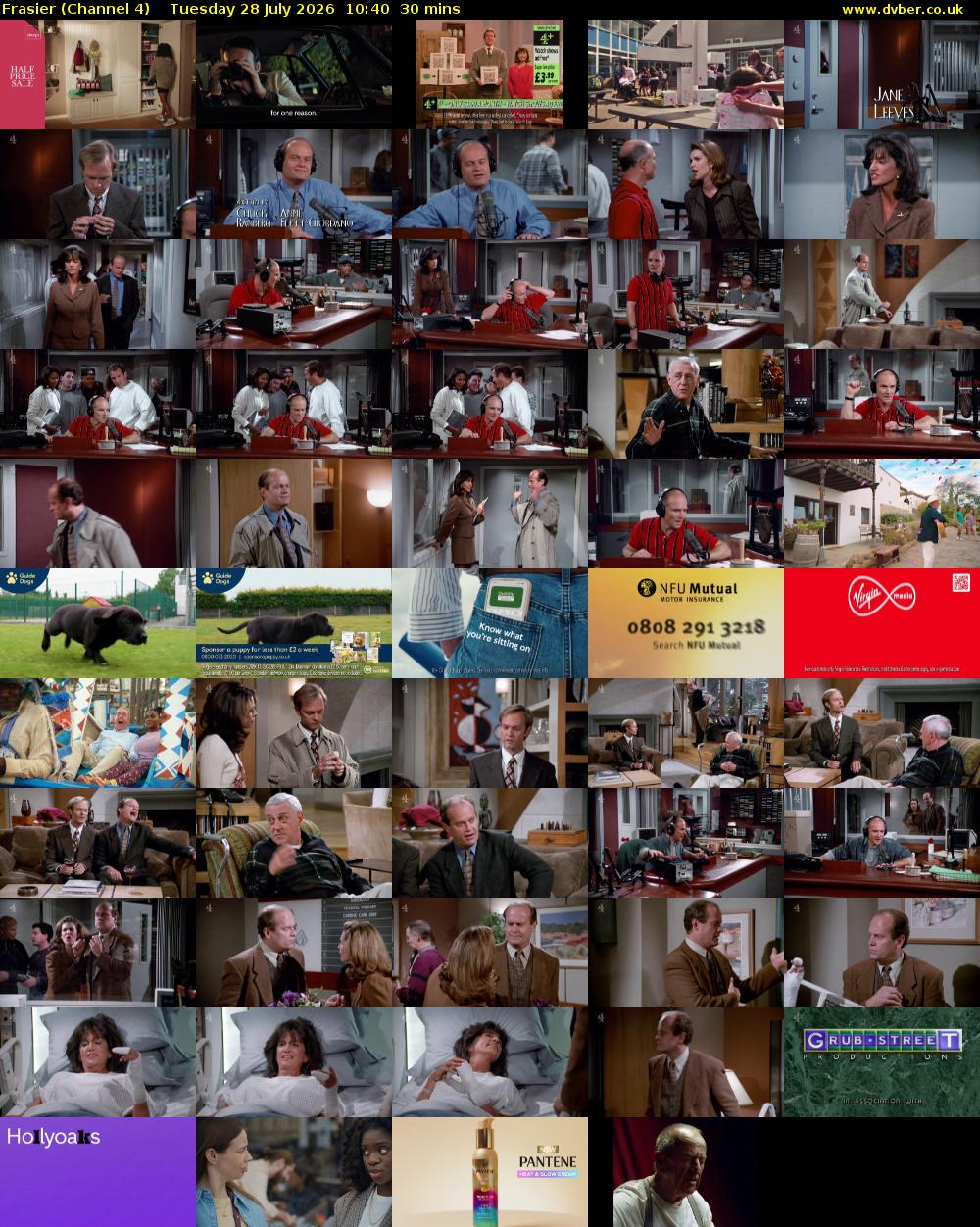 Frasier (Channel 4) Tuesday 28 July 2026 10:40 - 11:10