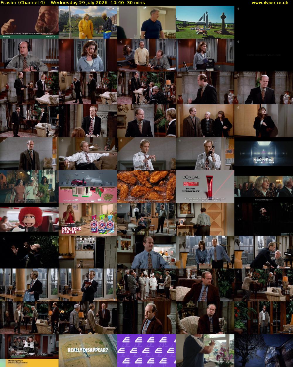 Frasier (Channel 4) Wednesday 29 July 2026 10:40 - 11:10