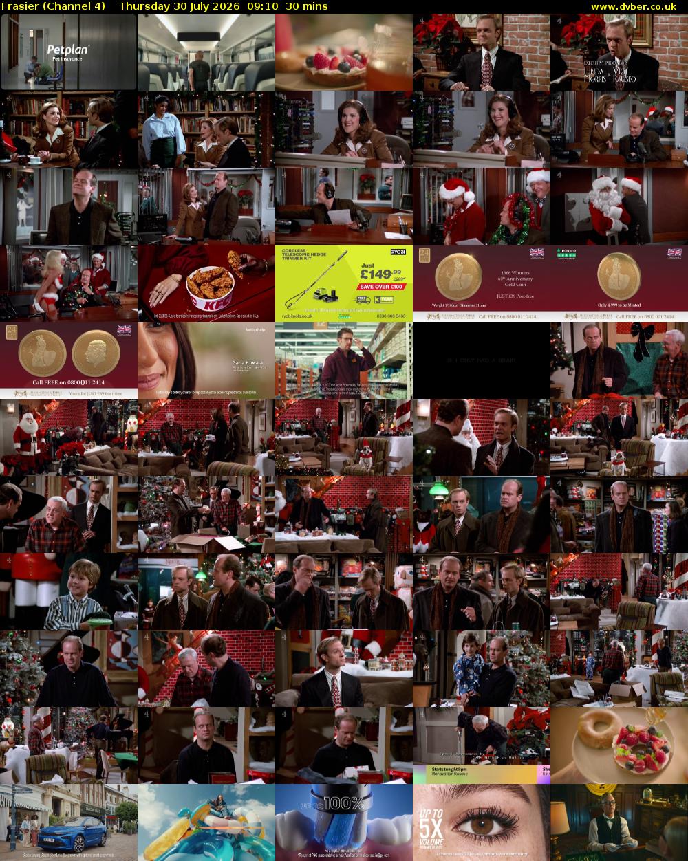 Frasier (Channel 4) Thursday 30 July 2026 09:10 - 09:40