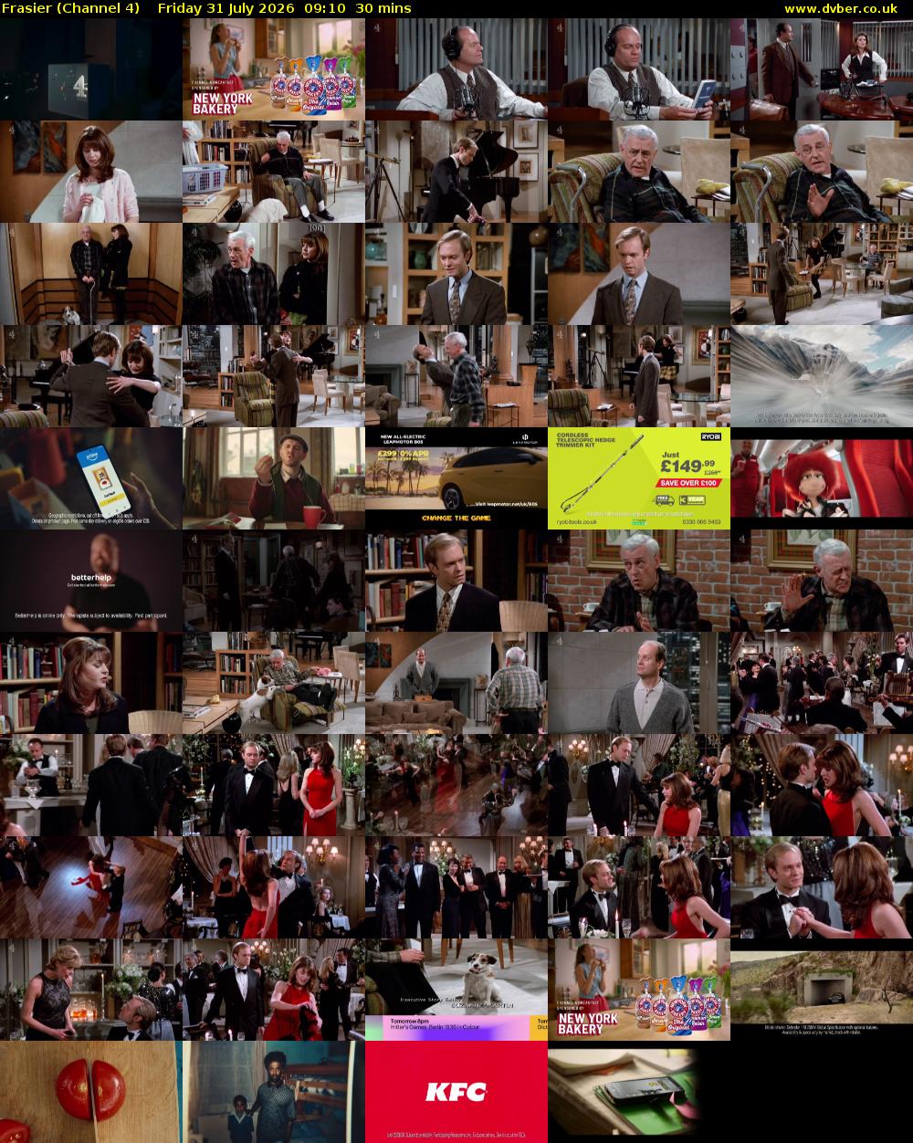 Frasier (Channel 4) Friday 31 July 2026 09:10 - 09:40